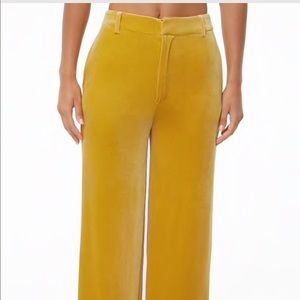 Yellow velvet pant